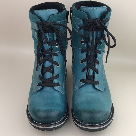 teal combat boots